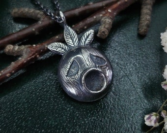 Hand Sculpted Legend of Zelda Necklace: Sterling Silver Majora's Mask Deku Pendant