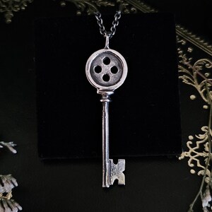 Coraline Key Pendant: Hand-Sculpted Sterling Silver Necklace image 4