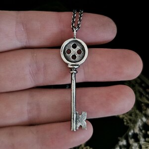 Coraline Key Pendant: Hand-Sculpted Sterling Silver Necklace image 6