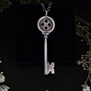 Coraline Key Pendant: Hand-Sculpted Sterling Silver Necklace image 3