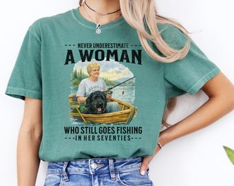 Personalized Fishing T-shirt for Women, Gift for Grandma, Gift for Mom