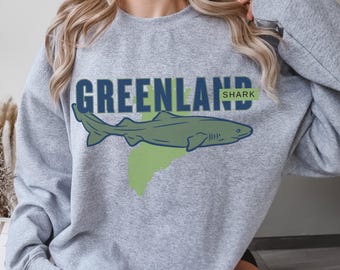 Greenland Shark Sweatshirt: Marine Life Embroidered Pullover