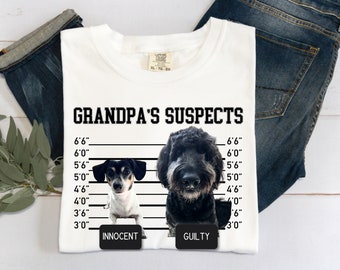 Custom Pet Tee Personalized Dog T-shirt Gift for Grandpa or Grandma Gift for Dog Mom, Dog Dad Dog Lovers Shirt Funny Gift for Grandpa