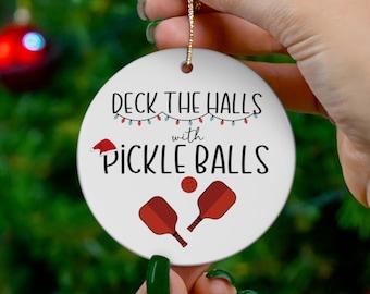 Pickleball Ornament Gift for Pickleball Player Christmas Ornament Pickleball Gift Ceramic Christmas Ornament