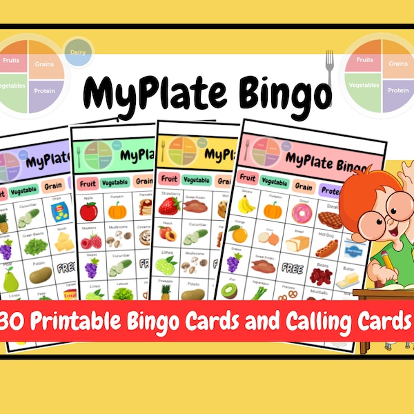 MyPlate Bingo - Ausdruckbares Bingo und Visitenkarten