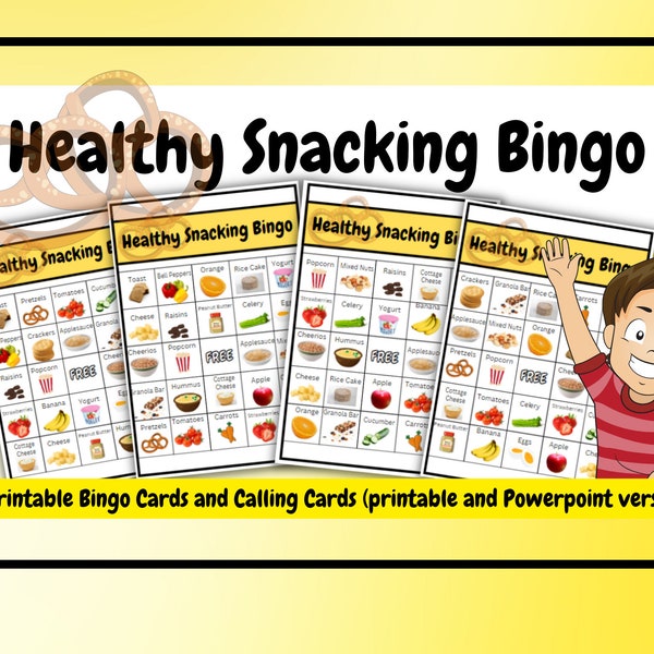 Healthy Snacking Bingo For Kids- Printables and Powerpoint