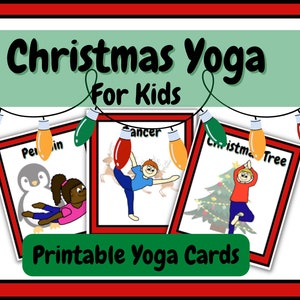 Kerstyoga voor kinderen - afdrukbare yogakaarten