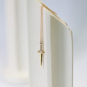 Athame Necklace - Gold Filled Chain
