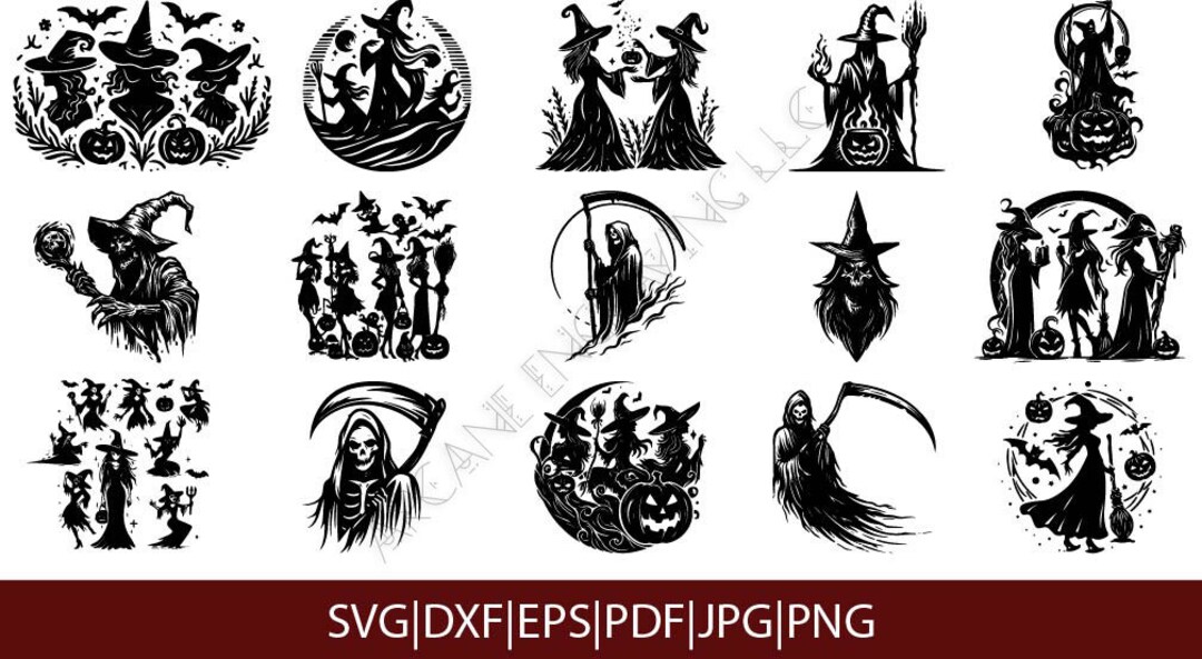 Halloween Witches and Wraiths SVG Bundle - 15 Witches and Wraiths Svg ...