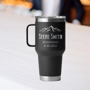 Personalized Engraved Yeti 30oz Travel Mug for Wedding Party, Bachelor Parties, Groomsman&#39;s Gift, Yeti Tumbler, Custom Yeti Rambler