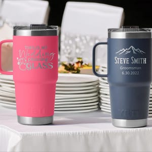Personalized Engraved Yeti 20oz Travel Mug: Wedding Party Gift