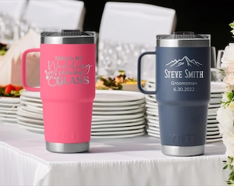 Custom Engraved YETI 20 oz Mug – Wedding Party / Groomsmen Gift