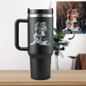 Custom photo engraved Stainless Steel Tumbler, Custom Tumbler,40 oz Tumbler,new mom gifts,anniversary gift,pet Tumbler,Mother's Day gift