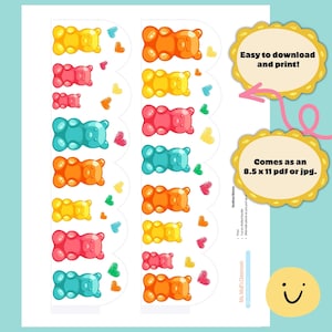 Classroom Bulletin Board Border / Colorful Gummy Bears Border/ Digital Download Print and Cut