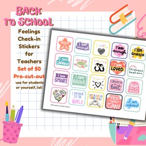Teacher Affirmation Stickers: Student Mental Health Support, Set of 50