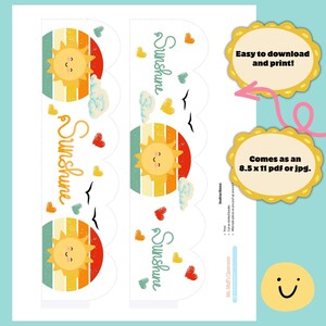 Classroom Bulletin Board Border / Retro Sunshine Border/ Digital Download Print and Cut