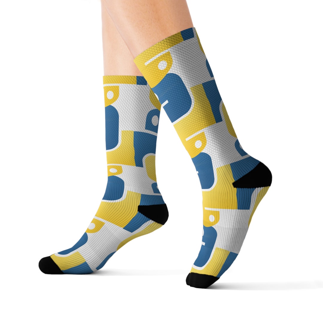Python Logo Pattern Coding Socks, Unisex Socks ,programming Socks ...