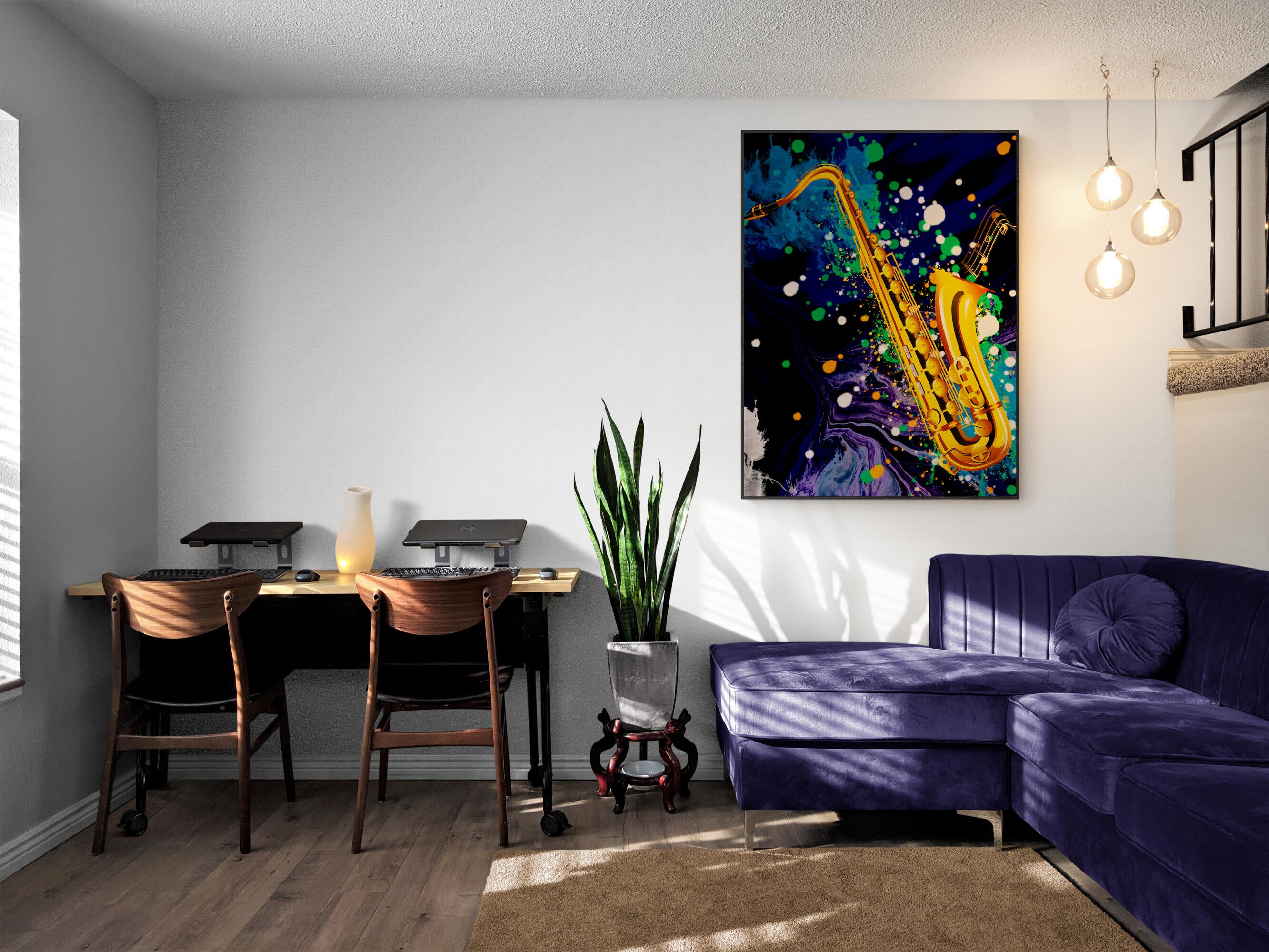 Saxophone Art Print, Abstract Saxophone Printable, Saxophone Wall Art