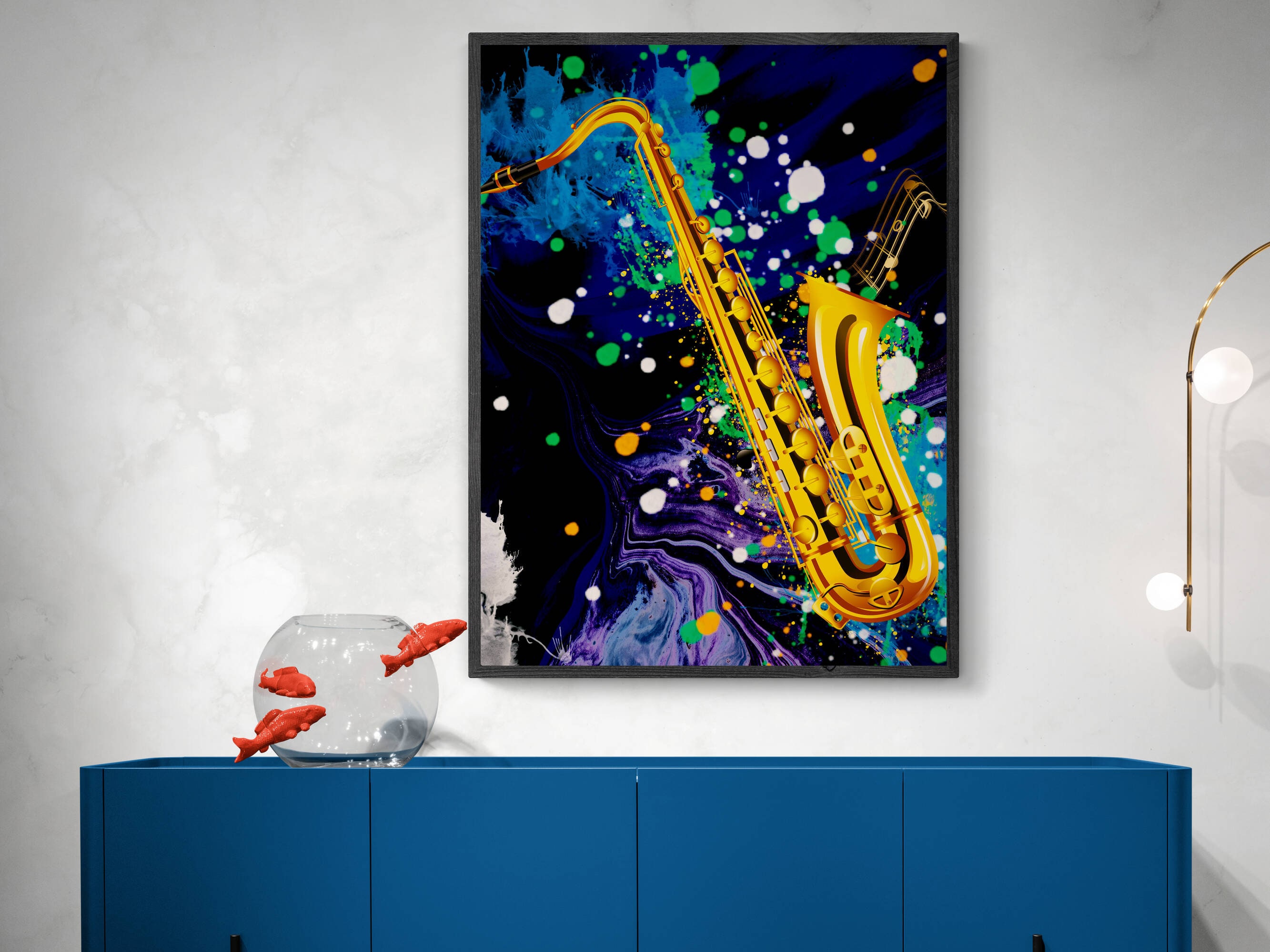 Saxophone Art Print, Abstract Saxophone Printable, Saxophone Wall Art