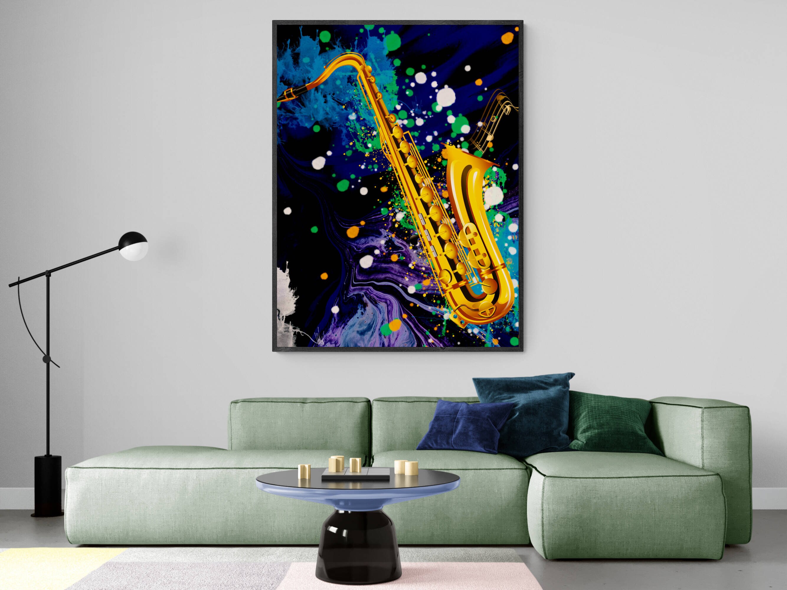 Saxophone Art Print, Abstract Saxophone Printable, Saxophone Wall Art