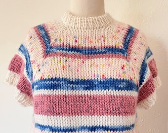 Knit Stripped Merino T-Shirt Sweater