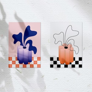 De bloem is de vaas - Illustratie A5 A4 - Poster - Print - Print