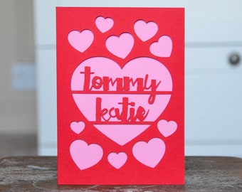 Personalised Love Heart Greeting Card