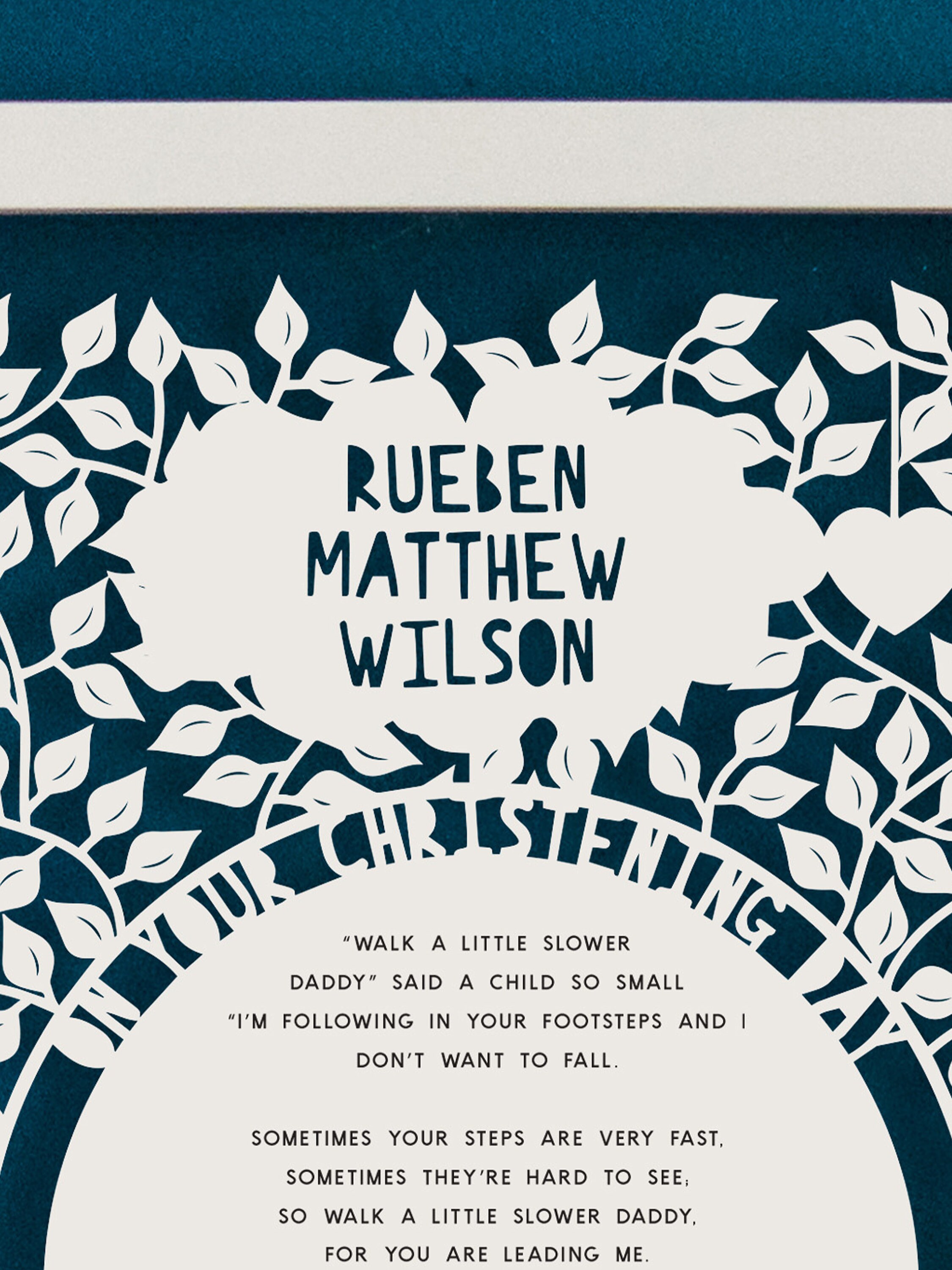 Christening Reading Poem Papercut Etsy