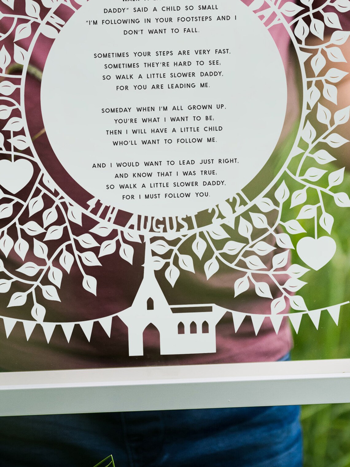 Christening Reading Poem Papercut Etsy