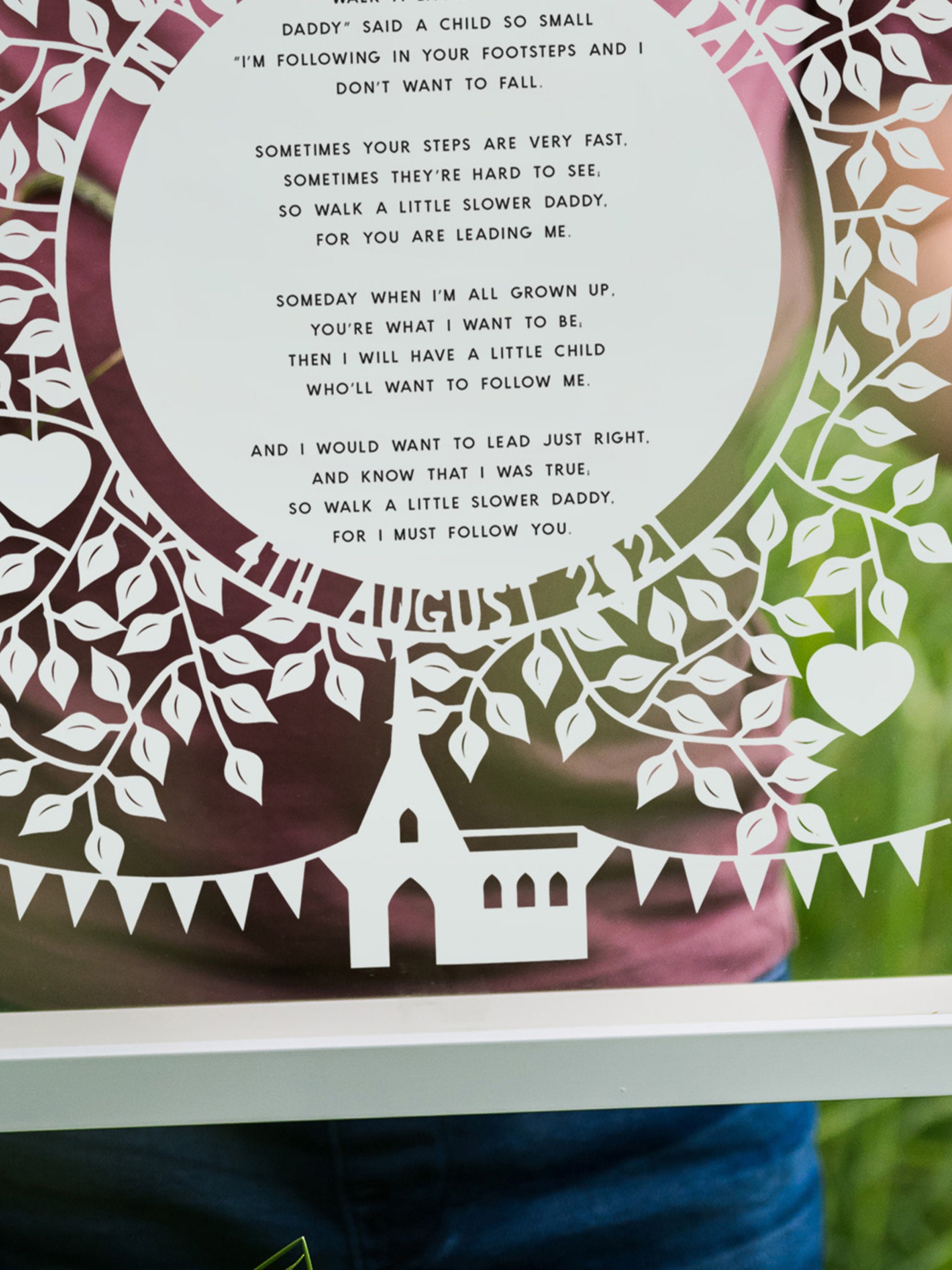 Christening Reading Poem Papercut Etsy