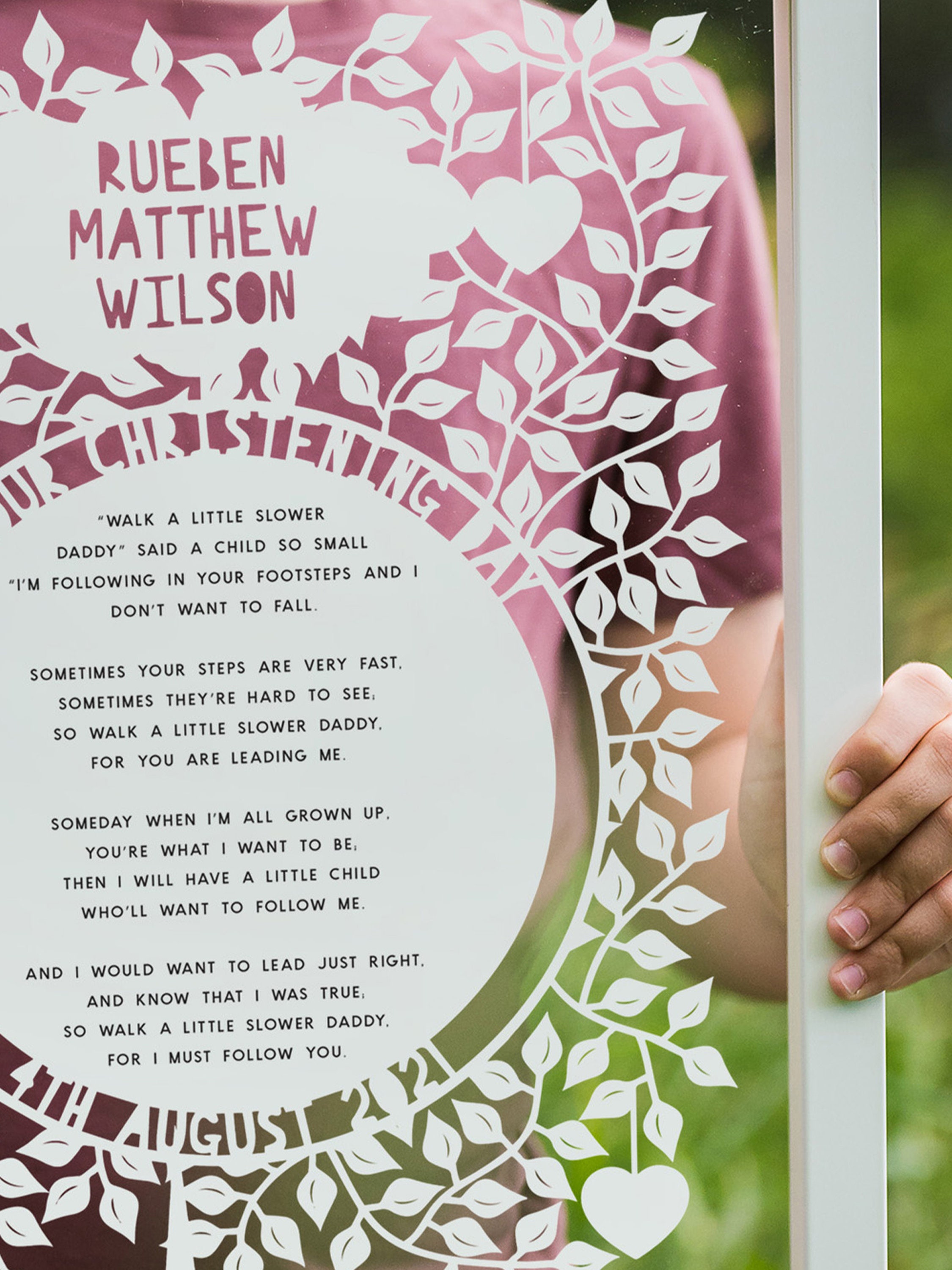 Christening Reading Poem Papercut Etsy