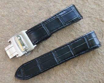 Leather Strap for Cartier Santos 100 wh Buckle Clasp 20/23mm
