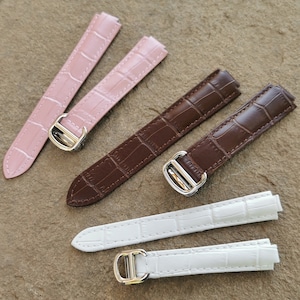 Leather Strap for Cartier Ballon Bleu/Blue Balloon 14x8/16x9/18x11/20x12/22x14mm