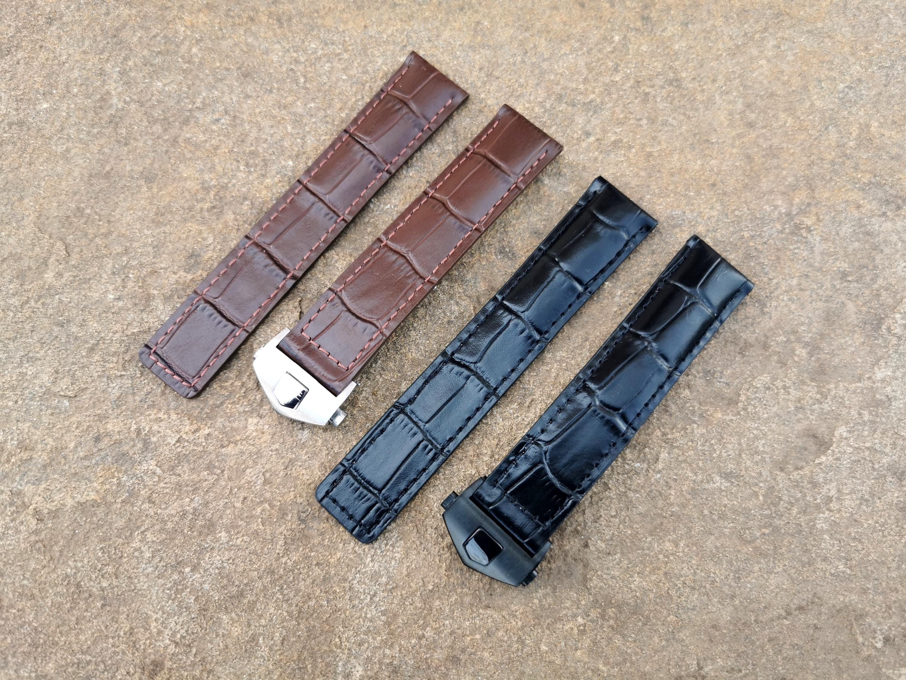 タグ・ホイヤー カレラ/モナコ用レザーストラップ - 19/20/22 mm