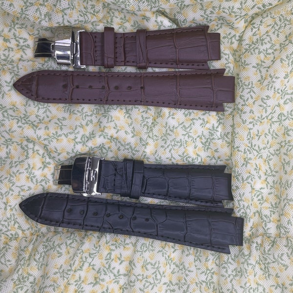 Strap Replacement for Tissot T60 L875/975K  Leather Watch Watch Strap Replacement  24x14mm