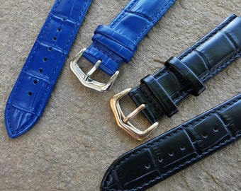 14x8/16x9/18x11/20x12/22x14mm Genuine Leather Strap for Cartier Ballon Bleu/Blue Balloon, Band with Buckle Clasp