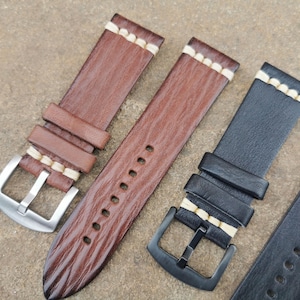 Italian leather Strap for Panerai/Omega/Tudor Watches - 20/22/24mm