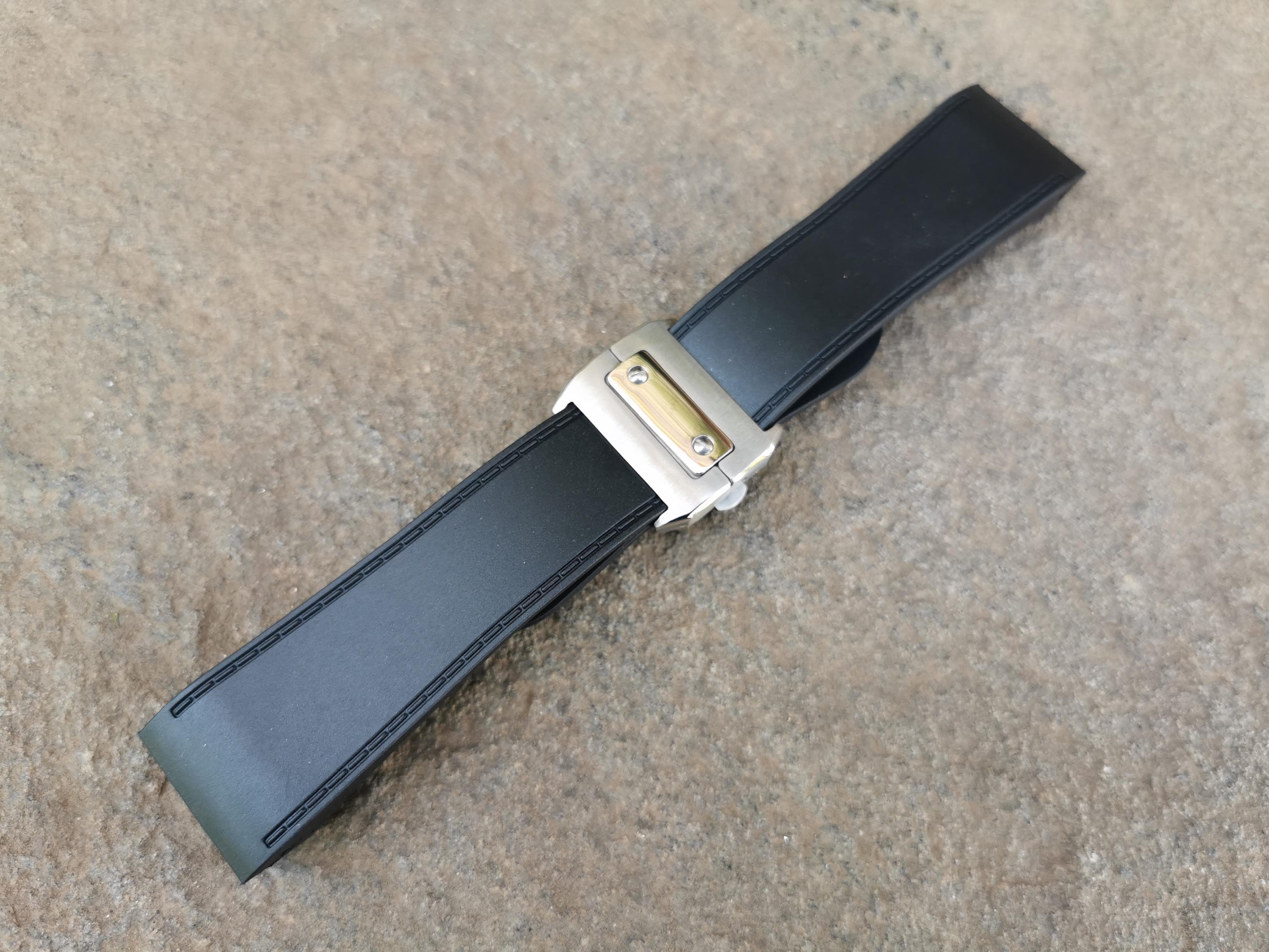 Rubber Strap For Cartier Santos Santos 100 series 23/25mm