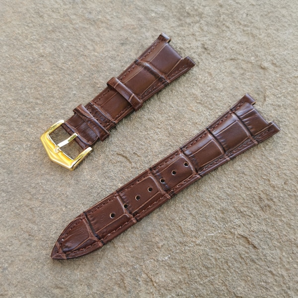 25x13mm Leather Strap Fit for Patek Philippe Nautilus 5711/5712g/5726/5727/5980, Watch Band with Buckle Clasp