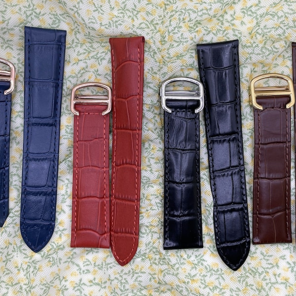 Strap Replacement for  Cartier Tank Solo Leather Watch Band 16 18 20mm Strap Replacement