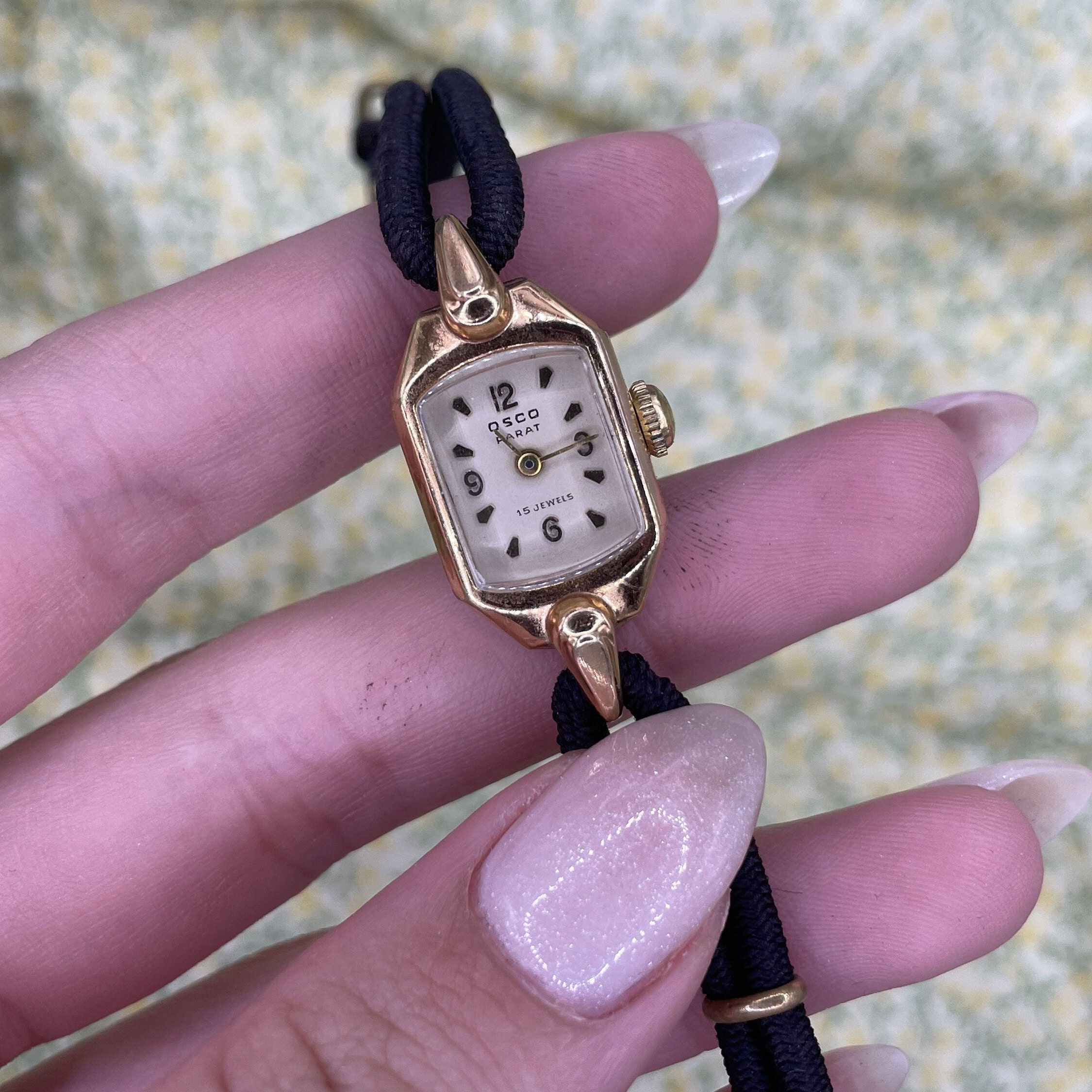 OSCO PARAT WATCH Jewels Vintage Gold Plated Wrist Watch Women