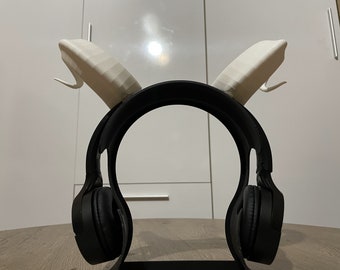 Curved Goat HORN for Headphones Demon Devil Witch Cosplay Devil Horn for Headset Wiccan Gothic Satyr Horns Hell Gaming Streamer Gift