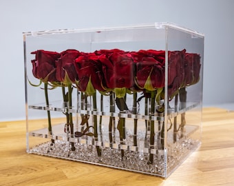 Modern Acrylic Flower Box – Lucite Wedding Vase, Transparent Display