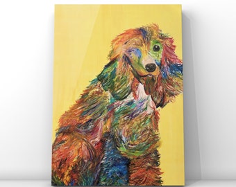PET PAINTING | abstract customized pet portrait | your pet on canvas | original acrylic painting | colorful Dog,Cat and all pets painting
