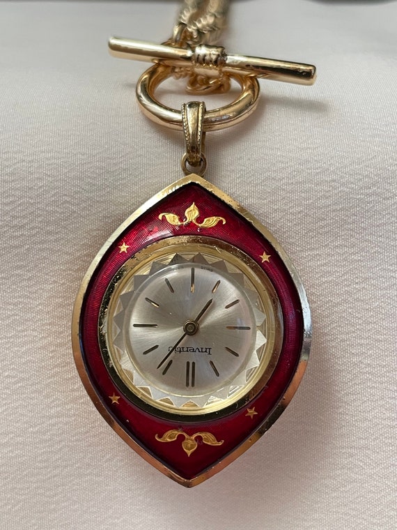 1960 Vintage Swiss Women's Pendant Watch Inventic Golden Color