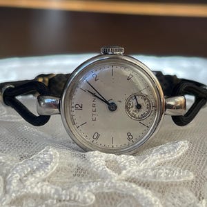 Stupendo orologio da donna vintage svizzero del 1950 con cassa color argento Eterna, orologio da cocktail vintage da donna con piccolo braccialetto, orologio da donna regalo
