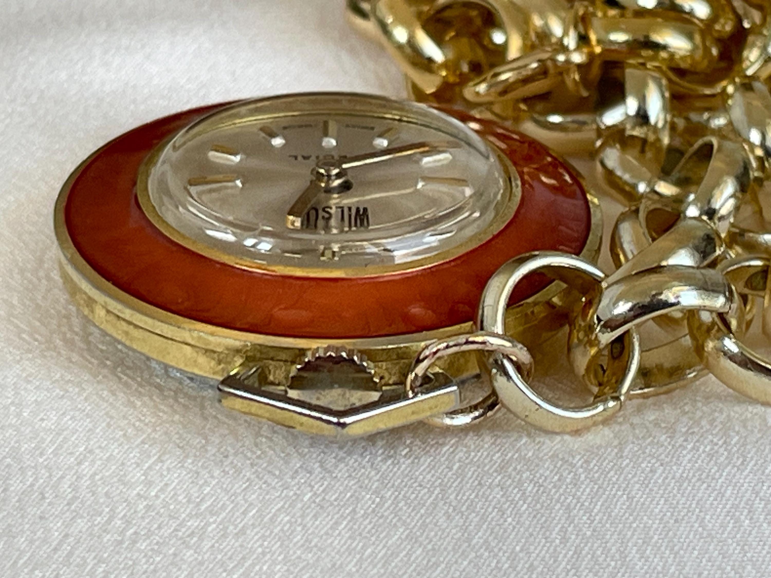 1960 Vintage Swiss Women's Pendant Watch Wilson Golden Color Case