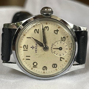 Elegante orologio da polso da donna svizzero vintage anni '60 Verdal cassa color argento, orologio da donna vintage business, orologio da donna svizzero retrò regalo