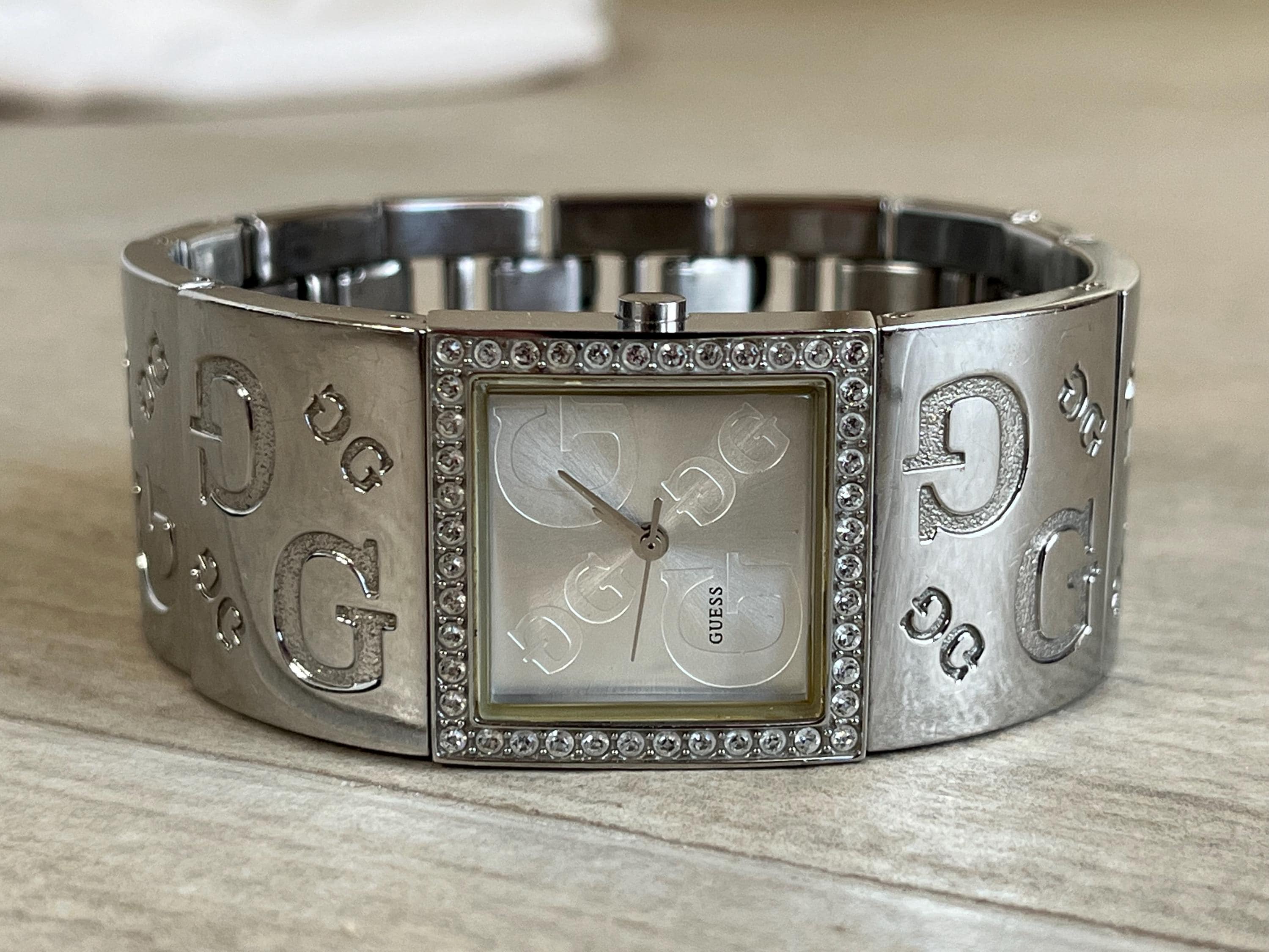 Elegant 1990's Vintage Quartz Ladies Chunky Bangle Dress Watch
