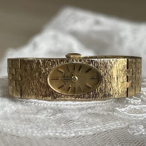 Elegante orologio da donna vintage svizzero degli anni '60 con cassa color oro Rotary, orologio da donna vintage svizzero con bracciale, regalo per donna con orologio retrò